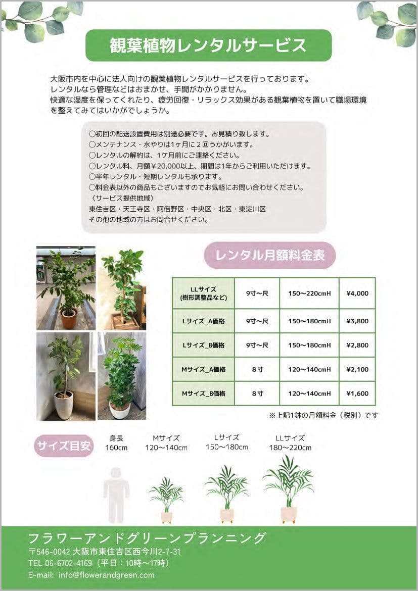 観葉植物レンタルサービス